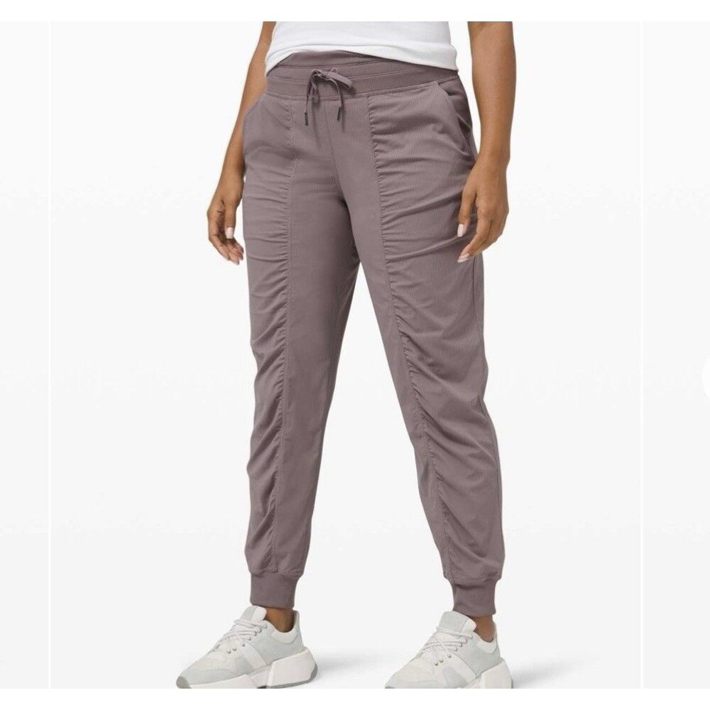 Lululemon Activewear Dance Studio Jogger Pants Gray Drawstring Stretch Pockets 4
